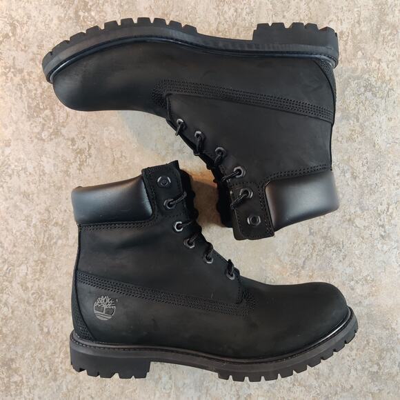 Timberland Shoes - Timberland Womens 6" Premium Waterproof Boots Nubuck Black Size 8.5 *Worn Once.